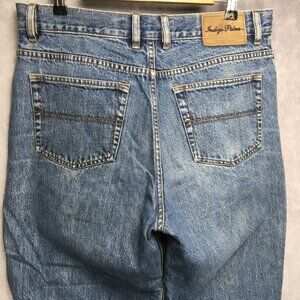 Indigo Palms Mens Jeans Blue‎ 34x30 Relaxed Fit Cotton Denim Cuff Wear Casual